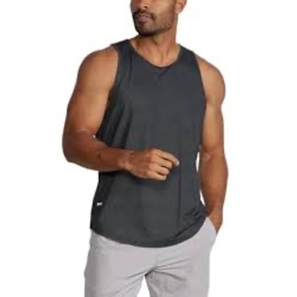BYLT Drop Cut Tank Grey Workout Athletic Lux Curved Hem Casual Gym XL